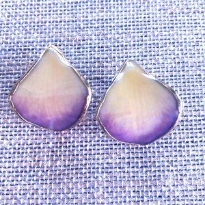 Real Orchid Petal Stud Earrings